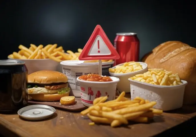 Acne-triggering foods like dairy, sugar, soda, and processed snacks