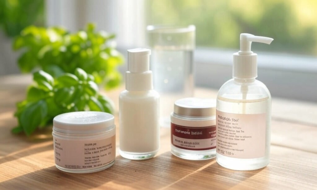 Natural skincare products for firming and tightening skin.