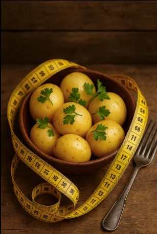 "Boiled potatoes with herbs as a low-calorie, filling option for weight loss"