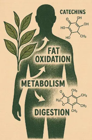 Illustration of metabolism and tea benefits