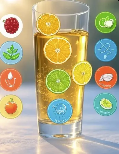 "Health benefits of Arnold Palmer tea shown around a glass"