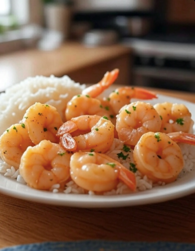 Garlic Butter Shrimp with Rice
