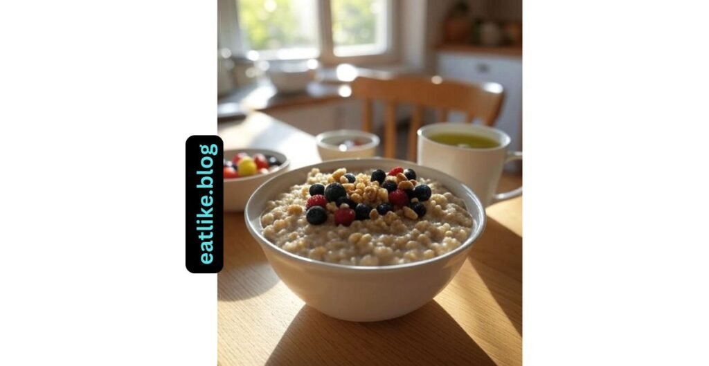 "Brain-healthy breakfast with oatmeal, berries, and nuts"